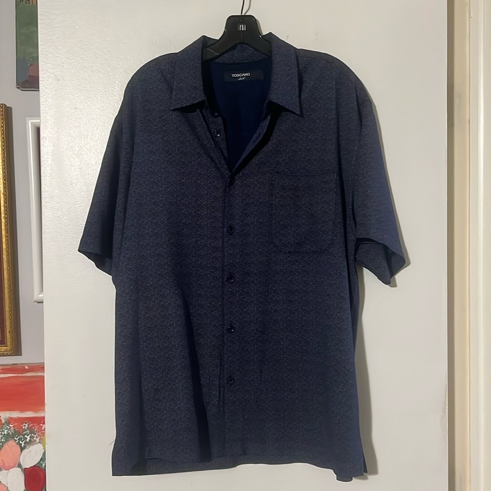 Toscano mens short sleeve 100% silk shirt